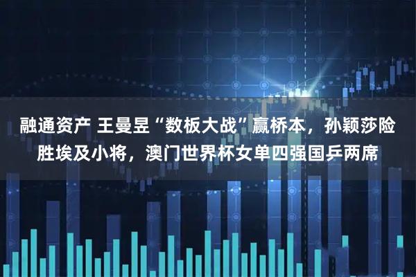 融通资产 王曼昱“数板大战”赢桥本，孙颖莎险胜埃及小将，澳门世界杯女单四强国乒两席